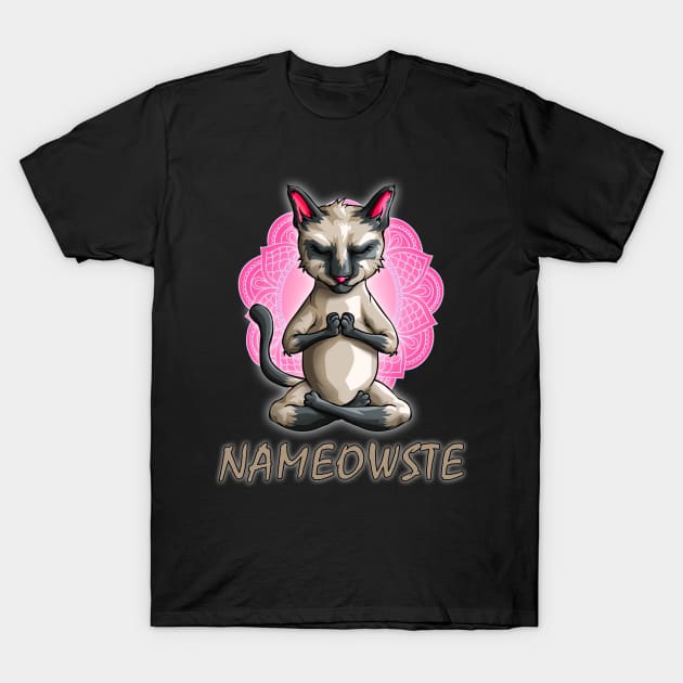 Cute naMEOWste Funny Yoga Cat Namaste Workout For Cat Lovers T-Shirt by Blink_Imprints10